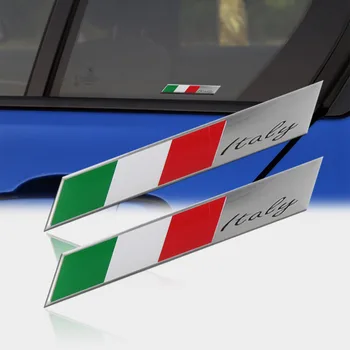 1 Par 9,9 x 1.4 cm Aluminij Italija Zastavo Avto Simbol Visoke Kakovosti Aluminija italijanski Značko Nalepke Nalepke Decors