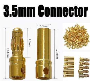 100 parov/veliko visoko zmogljivost 3,5 mm Zlato Bullet Banana Priključek, Vtič za RC Baterije DU0082