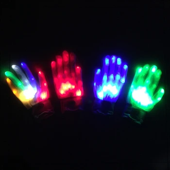 1pc LED Utripa Rokavice Glow svetijo Prst Razsvetljavo Plesno zabavo Dekoracijo Sijaj Stranka Dobave Koreografijo Rekviziti Božič