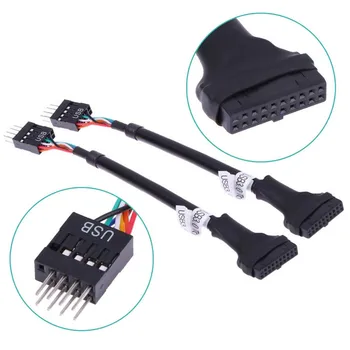 1PC USB 3.0 20-Pin Moški Na USB 2.0 9-Pin za Matično ploščo Glavi Ženski Adapter Kabel