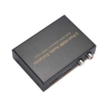 1x2 HDMI Splitter z Integrirano Zvočno Extractor Optični audio RCA L/R Stereo Izhodov DQ-Spusti