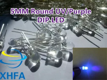 2000pcs Brezplačna dostava Super Svetla 5 mm Krog UV/ Vijolična Led Diode F5 LED luč za DIY luči Transparents