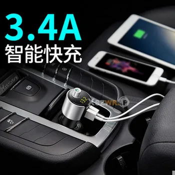 2017 Novih UKV-Oddajnik Bluetooth Car Kit, MP3 Player LED Dual USB 3.4 Hitri Polnilnik Napetost Prikaz Micro SD TF Glasba