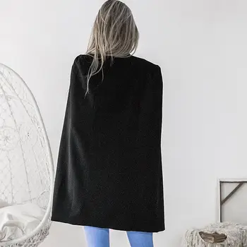 2018 Nove Modne Ženske Ženske Jesenski Plašč Suknjič Long Sleeve Solid Odprite Šiv Šal Plus Plašč Jopico Outwear