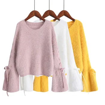 2019 korejska različica nov ženski pulover v jesen in zimo, je svoboden in leni. plesti pulover ženske, pulover ženske