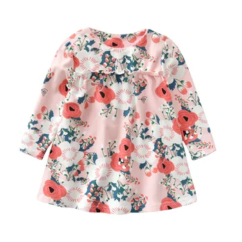 2020 Jeseni Newborn Baby Dekleta Princesa Obleko Češnjev Cvet Obleke Komplet Dojenček Outwear Pokrivala Cvet Obleka 3pcs Oblačila Sklop