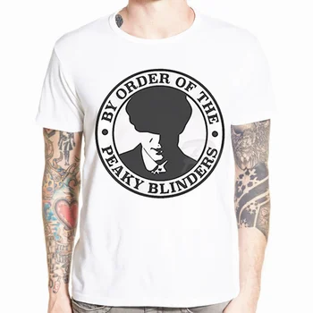 2020 Nova moška T majica Peaky Blinders Harajuku Bela Kratka sleeved Vrhu Priložnostne Tshirt Homme Ulične Krog Vratu T-shirt