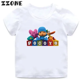 2020 Novo Poletje Baby Fantje T shirt Risanka Pocoyo Tiskanja Smešno T-shirt Otroci Majice Otrok Srčkan Obleko Dekleta Vrhovi,HKP5313