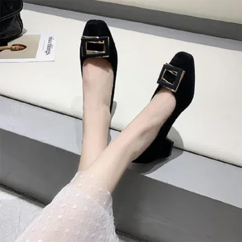 2020 pomlad novo ženske v visokih petah moda udobno plitvo usta kvadratnih sponke noge kvadratni toe pete ženske čevlje
