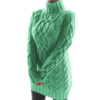 2020 ženski Pulover ženske, Evropi in Ameriki, jeseni in pozimi se zgosti dve river retro debele linije twist pulover obleko