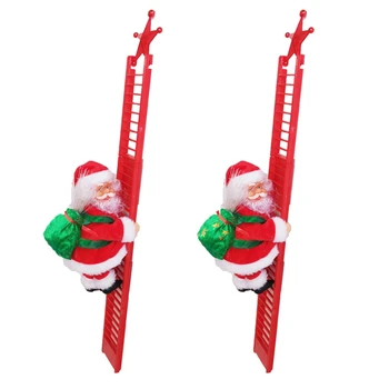 2021 Novo Leto Smešno Božič Santa Claus Električni Vzpenjanja Lestve Viseči Okras Božično Drevo Okraski Stranka Otroci Darila