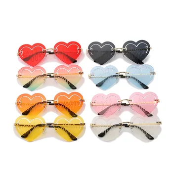 2021 Novo Vintage Rimless Srce sončna Očala Ženske Moški Steampunk Ljubezen Obliki Votlih sončna očala brez okvirjev Stranka Odtenki UV400 Oculos
