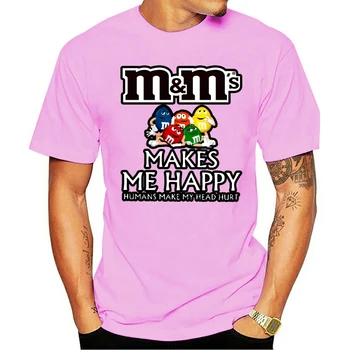 2021 Prosti čas, Moda bombaž O-vratu T-shirt M&M ' s Čokolado Naredi Me Veseli Ljudje Narediti, da bo Moja Glava Hur