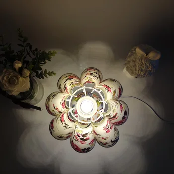 2021 Xianfan novi Severno Ameriški stil dekor keramična namizne svetilke krpo venčni lampshade tiffany cvet delo namizne svetilke letnik