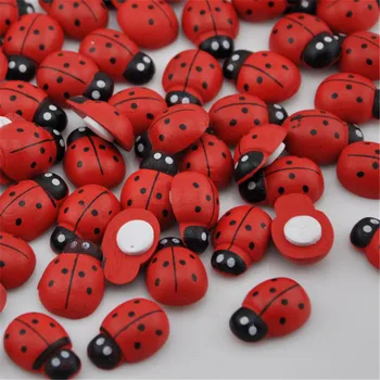 25/50/100Red Ladybug Nalepke Velikonočno Dekoracijo Srčkan Hladilnik za Scrapbooking 12x15MM WB145