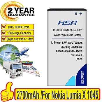 2700mAh BN-01 BN01 BN 01 Baterija za Nokia Lumia X 1045 RM-980 RM 980 Normandiji/X2 X+ Plus 1013 X2DS