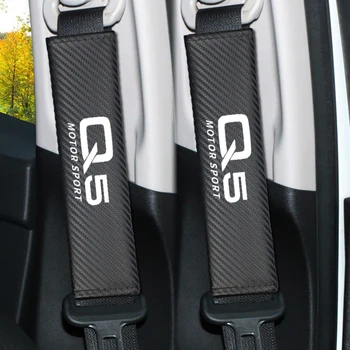 2pcs Avto-styling Ogljikovih vlaken Avto varnostnega pasu Pokrov Zaščitni Ploščici za Audi Q5 V7 TT RS5 A4 B5 B6 B7 B8 A3 8P 8V 8L Dodatki