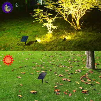 2pcs Solarna Svetilka LED Spot Lahka, vodoodporna LED Krajine Svetlobe Mraka do Zore Auto On Off za Dvorišču Dovoz