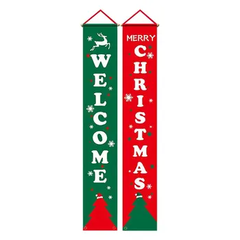2Pcs Verandi Prijavite Dekorativni Vrata Banner Božični Okraski Za Dom, ki Visi Božični Okraski Navidad Noel Darila, Novo Leto