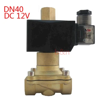 2W400-40NO 1-1/2 palca medenina Električni Magnetni Ventil za Vodo, Zrak, N/O, DC 12V 1.5
