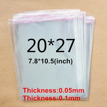 300 x Jasno opp vrečko 20x27cm plastično vrečko Prozorno samolepilno lep Pečat poli vrečko thick0.05mm/0,1 mm oblačila vrečko