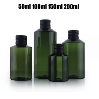 300PCS/veliko Visoko Kakovostni 200 ml PET Plastenka, 200cc Plastičnih Temno Zelena Steklenica z Črno Aluminijasto Pokrovi,Pokrovke, Kozmetične Embalaže