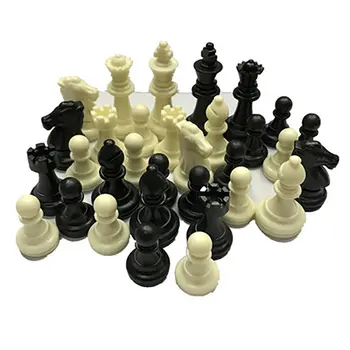 32 Srednjeveški Šahovske Figure/Plastika Skupaj Chessmen Mednarodni Konkurenci Besedo Šahovsko Igro, Zabavo Black&White