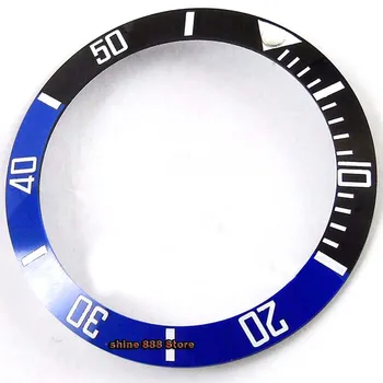 38 mm keramično ploščo vstavite Črno modra z belo znamke svetlobna pika fit 40 mm watch primeru SUB Samodejni watch moške gledajo