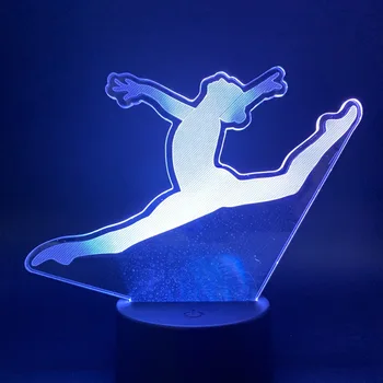 3D Lučka za Šport Gimnastika Precej Predstavi za Otroke Vizualni Učinek Svetlobe 7 Barve z Daljinskim upravljalnikom za Sobi Led Noč Lightlamp