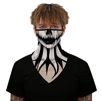 3D Tiskanih Halloween Novost Smešno Trikotnik Kolesarjenje Šal Uho Visi Clawn Dežnik Dustproof Prostem Kritje Vratu Masko