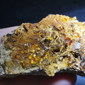 41.1 g.Redki naravni granat kristalno heksagonalna točke feldspar mica medenina multi mineralnih kristalov simbiotičnem halo zdravilne energije