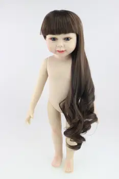 45 cm dekle Ameriški lutka Polno vinil silikonski Igrače gola lutka dekle, princesa malčka bebe lutka, ki spremljajo malčki punčko brinquedos