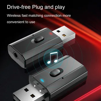 5.0 Bluetooth Adapter USB Brezžična tehnologija Bluetooth Oddajnik Sprejemnik Glasbe, Audio luči Za avtomobile PC TV Hands-free 3.5 mm AUX Adaptador