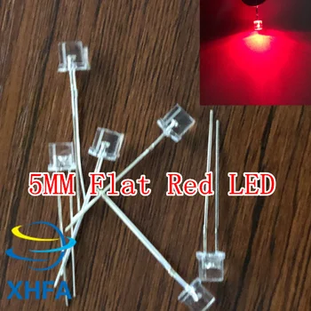 50pcs 5MM Ravno Top Rdeča led 5mm Ultra Svetla Led luči širokokotni Svetleče Diode Elektronske Komponente, Trgovina