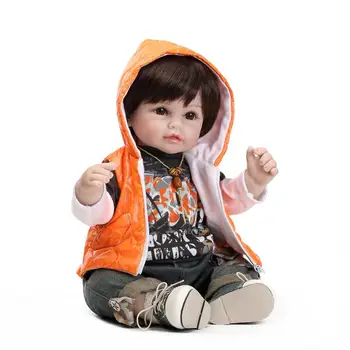 52 CM Realne silikonski prerojeni lutke otroka z obleko fant bebe prerojeni boneca otroci igrače darilo za rojstni dan