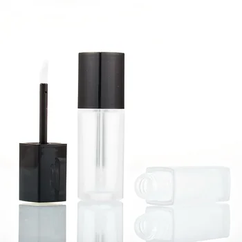 5ml Motnega, Lip Gloss Cevi Black Jasno, Kristalno Kvadratnih Palico Cev za Ustnice Glaze Steklenice Čopič Posodo DIY Vzorec Vial