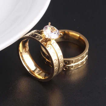 6 mm zlate barve blagovne Znamke nekaj poročni prstani za moške cirkon ljubitelje iz Nerjavečega Jekla 316L žensk na debelo