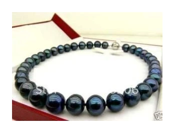 9-10 MM Tahitian naravnih black pearl obesek ogrlica 18 inch Brezplačna Dostava
