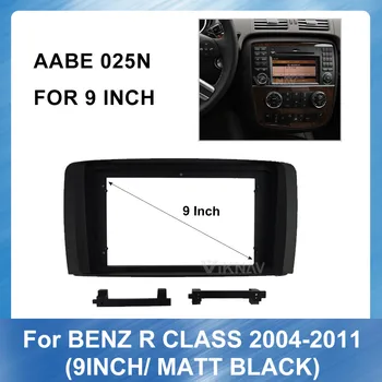 9 Inch 2 Din avtoradio Fascijo Okvir Armaturna Plošča za Benz R Razred 2004-2011 Neumna black GPS DVD Navigacijsko ploščo plošča Okvir