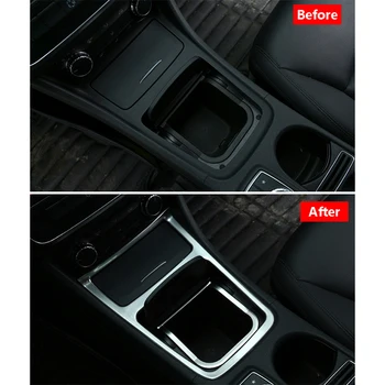 ABS Chrome Notranje zadeve Center Škatla za Shranjevanje Trim Pepelnik Okvir Pribor Za Mercedes Benz CLA GLA Razred, da w117 C117 obdobje 2013-2018
