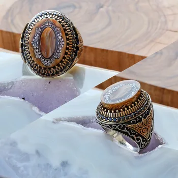 Ala Serije-Azamet Model Posebna Oblika Srebrni Prstan Moda Turški Premium Kakovosti Ročno Jawelery