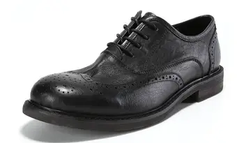 Anglija Slog Vklesan Brogue čevlji za moške Zunanja dela čevlji Pravega Usnja za Moške čevlji Visoke Kakovosti Elastie casual Moški čevlji