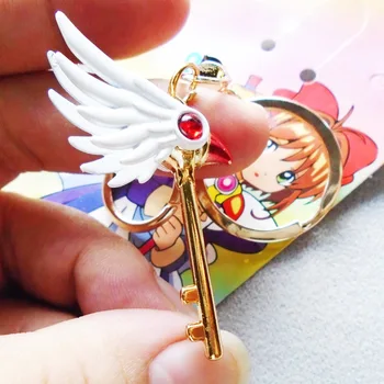 Anime Cardcaptor Sakura Clow Ogrlica Cosplay Rekviziti KINOMOTO SAKURA Keychain Dekleta Halloween Darila