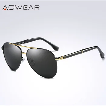 AOWEAR blagovne Znamke Oblikovalec Moški/Ženske Klasičnih Letalskih sončna Očala Moških Polarizirana Aluminija Ženske Vožnjo sončna Očala UV400Eyewear Unisex