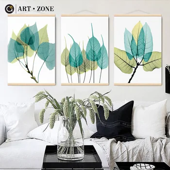 ART ZONE Sodobne rastlinskih Listov Minimalističen, se Pomaknite slikarstvo natisne Wall Art Platna, plakati, umetniško delo Doma, dnevna soba, spalnica dekoracijo