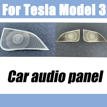 Avto styling Vrata Avdio Zvočniški Dekorativna Plošča Zajema nalepke Trim iz nerjavečega jekla Auto Notranja Oprema Za Tesla model 3