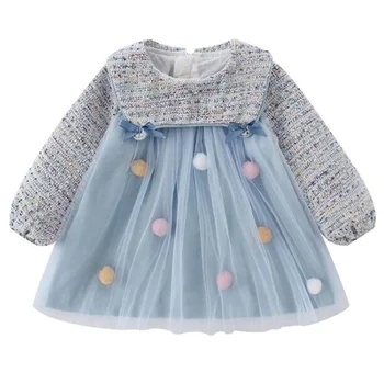 Baby Girl Oblačenja Sladko Očesa Pomlad, Dekleta, Otroci, Oblačila Visoko Pasu Moda Puff Malčka Šivanje Korejski Princesa Obleko