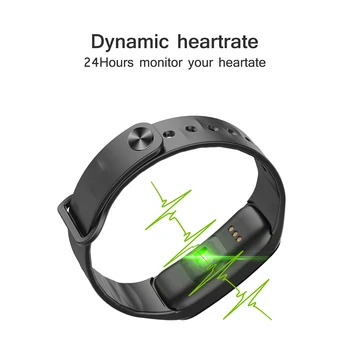 Barvni Zaslon C1S Pametna Zapestnica Nepremočljiva Srčnega utripa Zdravje, Fitnes Tracker Bluetooth Smart Pazi za Šport PK MI Band4