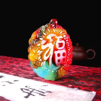 Blagoslov Barve Jade Obesek Kitajski Ogrlica Ročno Izrezljane Naravnih Čar Nakit Amulet Modne Dodatke za Moške, Ženske, Darila