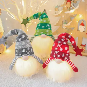 Božič Elf Dekoracijo Dolgo Klobuk švedski Gnome Tomte Igrača, Lutka Okraski z LED-Lučka Hvala Giving Dan Darila